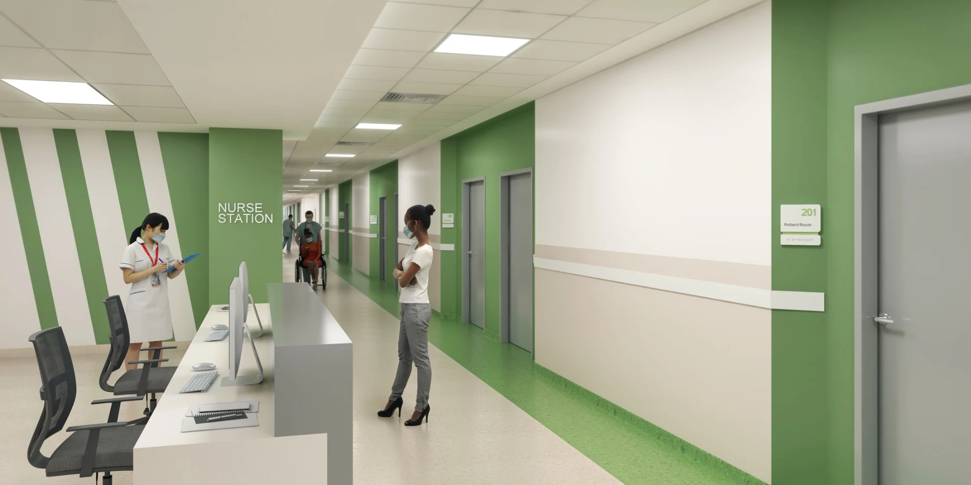 Architectural visualisation of an ISHU nurse station